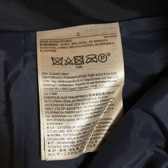 Banana Republic Wool Dress Pants Womens 2 Blue Slim Straight Leg Office Work - Picture 5 of 11